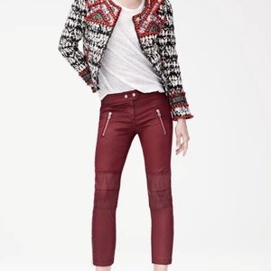 H&M Isabel Marant Red Coated Pants // US 10